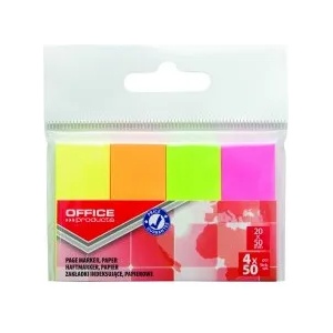 Office Products Индекси 20х50мм 4x50 листа неон