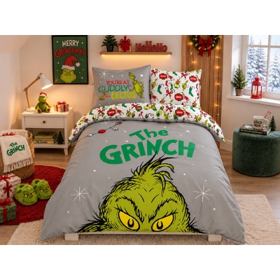 Jerry Fabrics Vánoční bavlna povlečení Grinch The Grinch 140x200 70x90 – Sleviste.cz