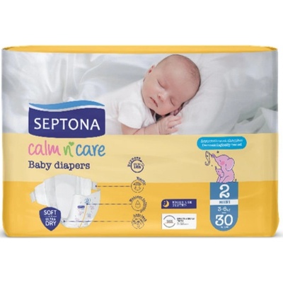 Septona Бебешки пелени Septona Calm n' Care - Mini, размер 2, 3-6 kg, 30 броя (5201410886023)