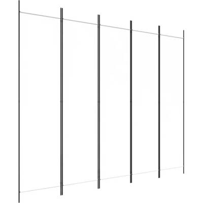VidaXL 5panelová Paraván bílá 250 x 200 cm