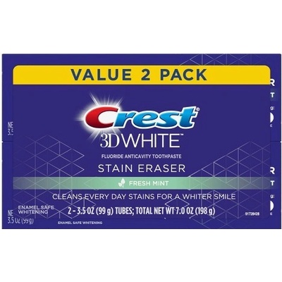 Procter & Gamble 2-balenie Bieliaca Crest 3D White STAIN ERASER Fresh Mint 2 x 99 g