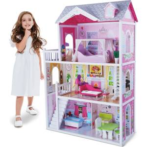 Moni Дървена Къща за кукли Moni Toys - Aria (108558)