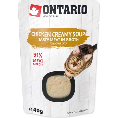 Ontario Cat Soup Chicken & Cheese with rice 12 x 40 g