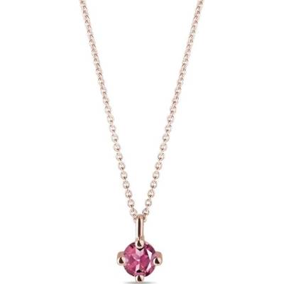 Klenota s růžovým turmalínem v růžovém 14k zlatě k0687074