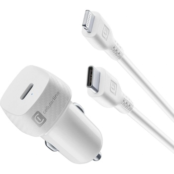 Cellularline Зарядно 12-24V Car Power с кабел USB-C- Lightning 20W