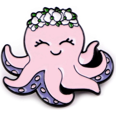 Stoklasa brož odznak mořský svět 2 růžová sv.