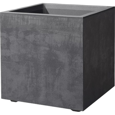 Deroma Millenium Samozavlažovací květináč Cubo 39 x 39 x 39 cm plast antracit 9H814SZ