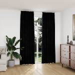 Pure Line Home Кадифени завеси в цвят черен с перделък, 2 бр. , 140 x 245 см
