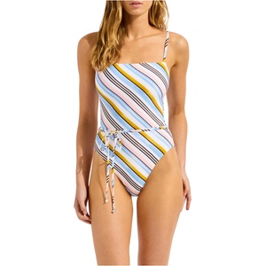 Seafolly Дамски бански костюм Seafolly Women's Kai Square Neck One Piece Swimsuit - Powder Blue - размер 32 (EU) (150-6780-0111)