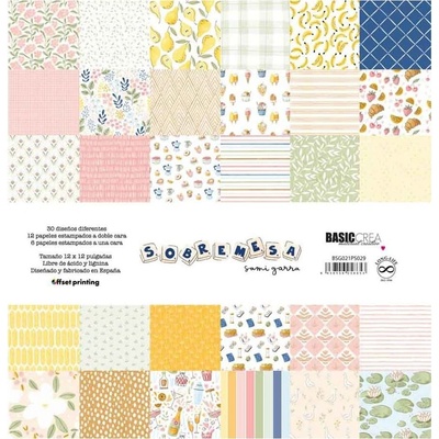 BASIC CRÉA Scrapbookové papíry 12x12" Sami Garra - Sobremesa