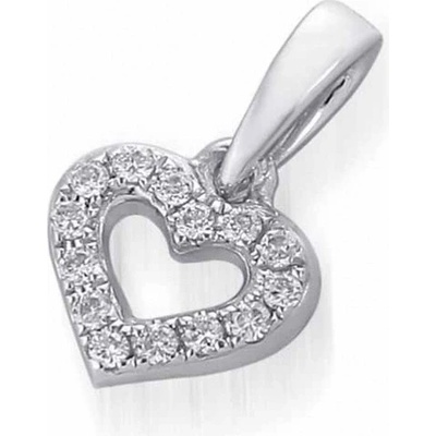 Klenoty Budín Přívěsk s diamantem bílé zlato brilianty diamantové srdce 3870622 0 0 99