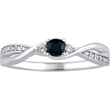 SILVEGO strieborný prsteň s pravým prírodným zafírom JJJR1100SAP