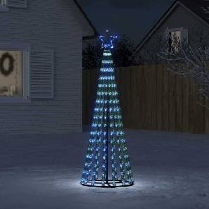 vidaXL Коледна елха светещ конус 275 LED синя 180 см (358066)