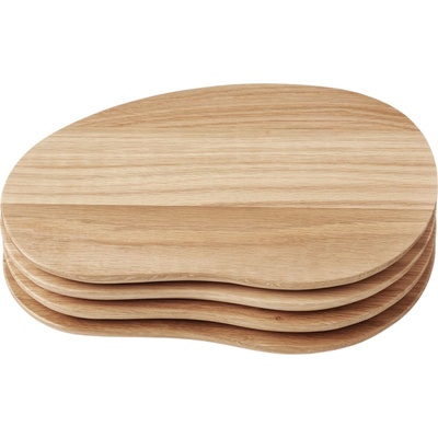 ferm LIVING Servírovací prkénko Cairn – set 4 ks, přírodní barva, dřevo – Hledejceny.cz