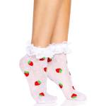 Leg Avenue Strawberry Ruffle Top Anklets 3015 White
