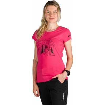 Northfinder Dámske outdoorové tričko z organickej bavlny SABRINA pink