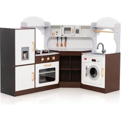 Costway Детска ъглова кухня със звук и светлина, кафява, Costway (TM10082)