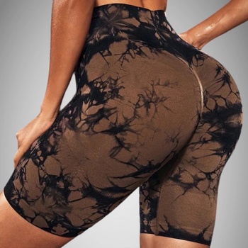 Push-up mramorové kraťasy hnedé