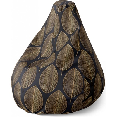Sablio sedací vak Pear zlaté listy 140 x 100 x 25 cm