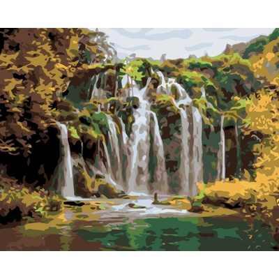 ZUTY Malování podle čísel VODOPÁD NA PODZIM 40 x 50 cm