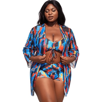 Image 1 of Макси бански и туника с пъстър десен