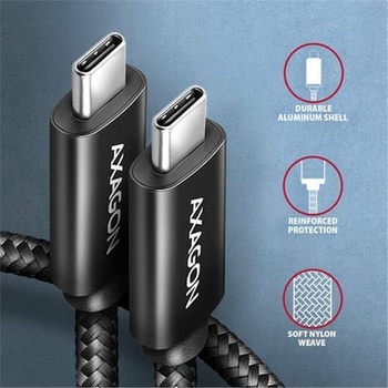 Axagon BUCM2-CM10AB USB-C USB-C, 1m, černý