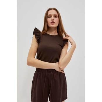 Moodo Тъмнокафява блуза с волани на раменете Moodo Moodo | Siv | ЖЕНИ | XS