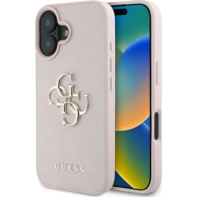 GUESS Калъф Guess Grained Big 4G Logo Small Classic Logo за iPhone 16 - розов (3666339424824)