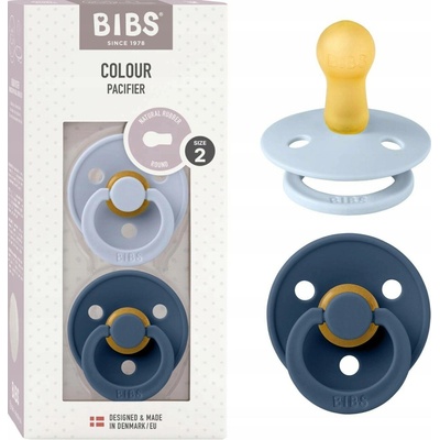 Bibs Colour dudlíky přírodní kaučuk 2ks Dusty Blue / Steel Blue