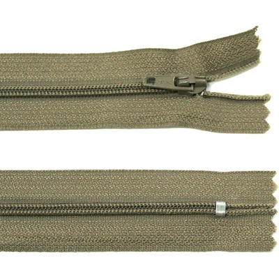 Spirálový zip no.3 nerozepínací 22cm - více barev color: 697 hnědo-khaki
