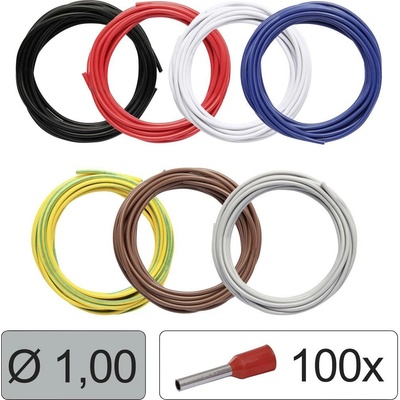 Quadrios 25CW115 jeden drôt, LiFY, 1.0 mm², čierna, červená, biela, modrá, žltozelená, hnedá, sivá, 1 sada
