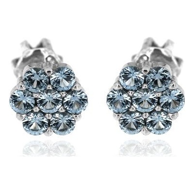 Zlatnictví U Kostela stříbrné náušnice světle modré kytičky 895sm