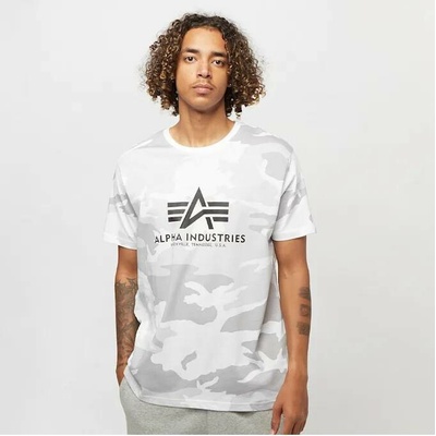 Alpha Industries Basic Big Logo Camo T bílo maskáčové