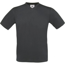 B&C Exact V-Neck tričko s výstrihom do V sivé dark