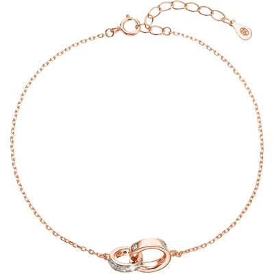PAVONA Pozlátený strieborný ROSE náramok krúžky so zirkónmi 13032.1 crystal