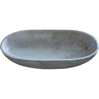 VOJA HOME Dekorativní mísa Zanoria oválná Krémová hnědá styl marble 29,5 × 12,5 cm