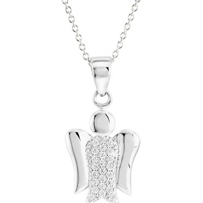 Gemmax Řetízek s přívěskem anděla z bílého zlata GLSWB-33891-39271
