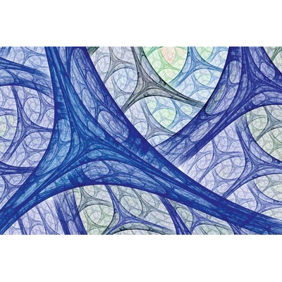 DIMEX ART Флизелинов фототапет сини абстрактни криви 375 x 250 см