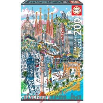 Image 1 of Educa Пъзел EDUCA 18473 CITYPUZZLE - 200 части - Barcelona, Барселона (EDU18473)