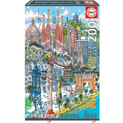 Educa Пъзел EDUCA 18473 CITYPUZZLE - 200 части - Barcelona, Барселона (EDU18473)
