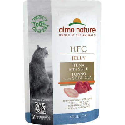 Almo Nature HFC Jelly tuňák a mořský jazyk 12 x 55 g