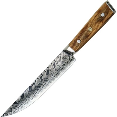 IZMAEL Damaškový kuchynský nôž Yukari Utility/Hnedá 12 cm