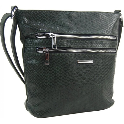 New Berry tmavě crossbody dámská kabelka v kroko designu zelená