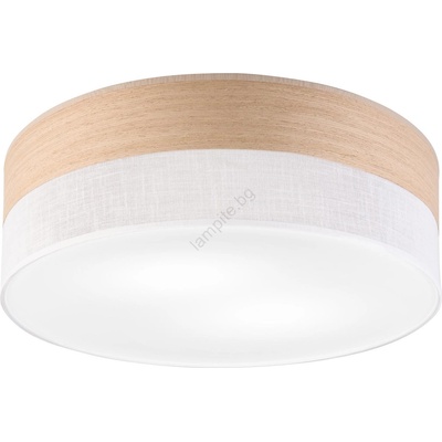 LAMKUR Плафон SIRJA WOOD 2xE27/15W/230V Ø 45 см бял/дъб (LA53660)
