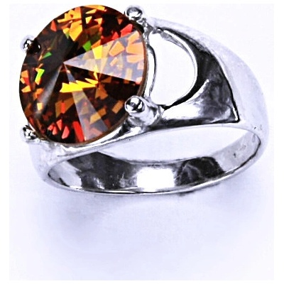 Čištín Stříbrný s krystalem Swarovski Rivoli Topaz T 1188