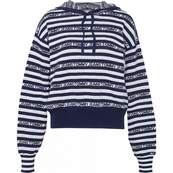 Tommy Hilfiger Tommy Jeans modrá pruhovaná mikina s kapucí Stripe hoodie