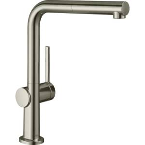Hansgrohe Talis M54 270 издърпващ се кухненски смесител, матиран хром, с 1 струя (72860800)