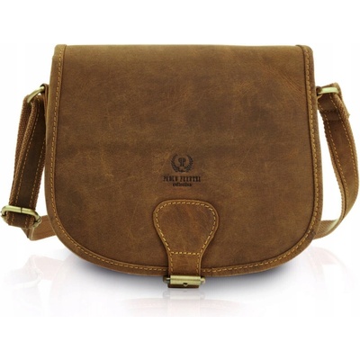 Paolo Peruzzi kabelka kabelka cez rameno prírodná koža hnedá