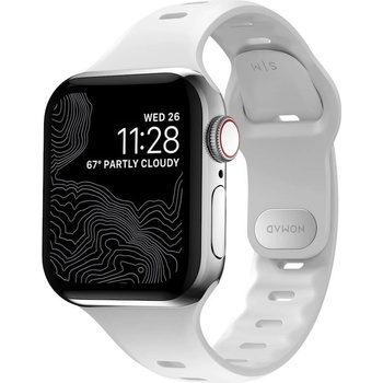 Nomad Силиконова каишка за Apple Watch 38мм, 40мм, 41мм, 42мм (2024) - Nomad Sport Slim Band (бял) (NM01142485)