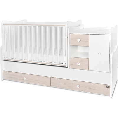 Lorelli Трансформиращо се легло Lorelli - Mini Max, 190 x 72 cm, Бяло/Светъл дъб (10150500045A)